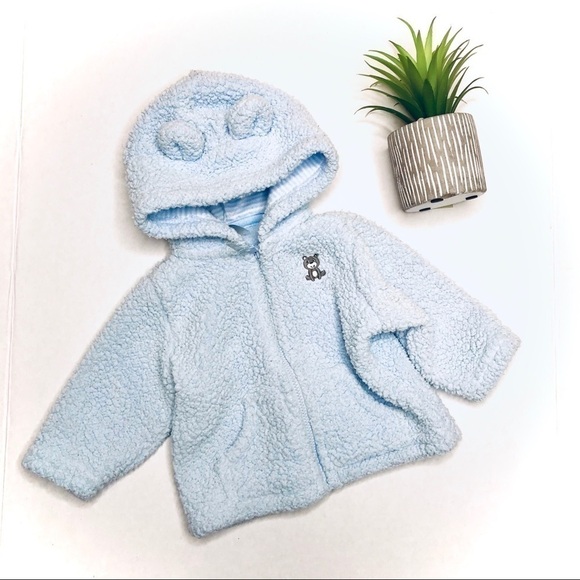 CARTER’S Bear Blue Sherpa Hood Jacket - Picture 1 of 7